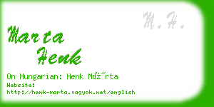 marta henk business card